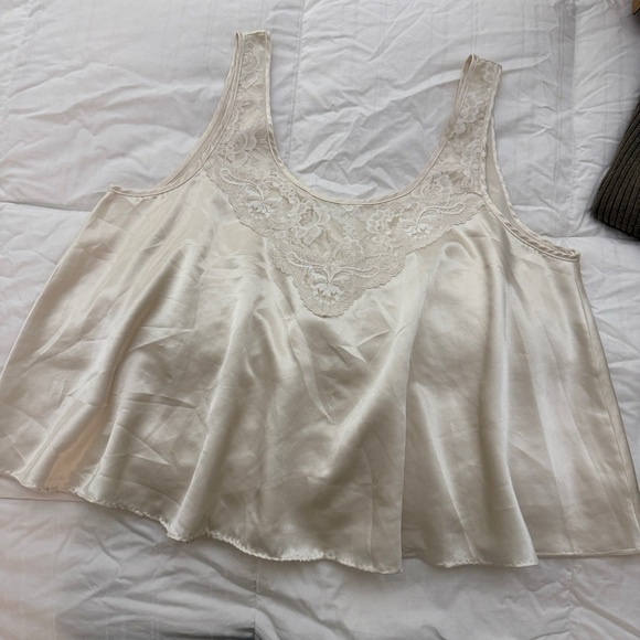 Lily of France Sleepwear Satin Swing Tank Ivory Large - Picture 1 of 7